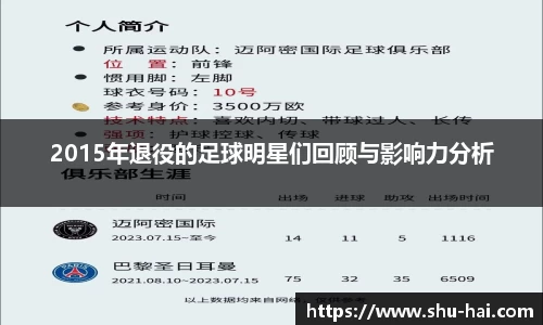 2015年退役的足球明星们回顾与影响力分析